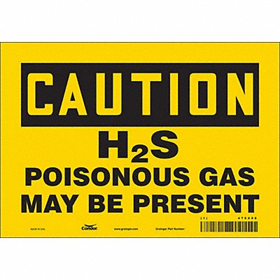CONDOR 475X86 J8203 Safety Sign 7 in x 10 in Vinyl