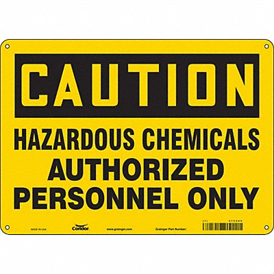 CONDOR 475X89 Safety Sign 10 inx14 in Aluminum