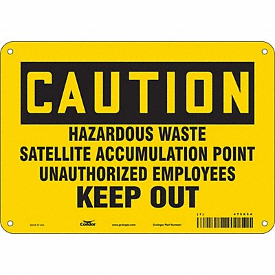 CONDOR 475X94 Chemical Sign 7 in x 10 in Aluminum