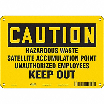 CONDOR 475X96 Safety Sign 7 inx10 in Polyethylene