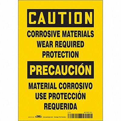 CONDOR 475Y31 Safety Sign 10 in x 7 in Vinyl