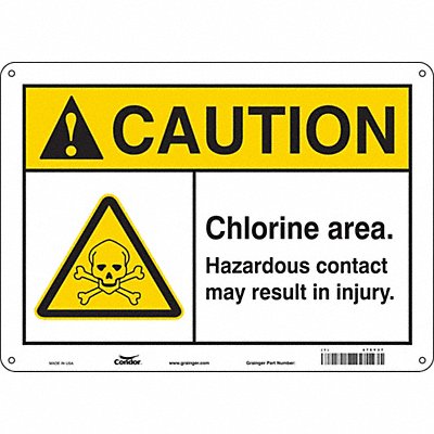 CONDOR 475Y37 Safety Sign 10 in x 14 in Polyethylene