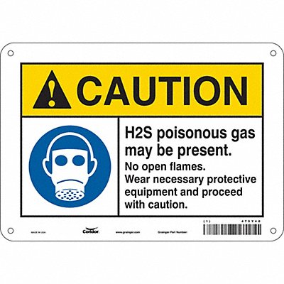 CONDOR 475Y40 Chemical Sign 7 in x 10 in Aluminum