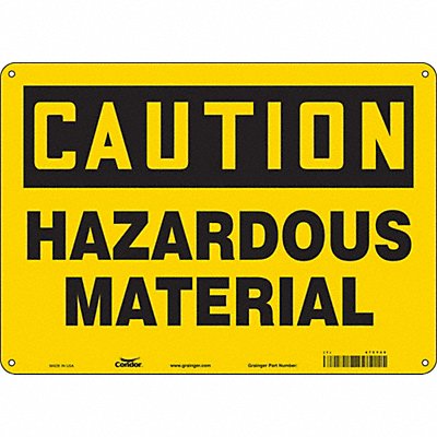 CONDOR 475Y49 Safety Sign 10 in x 14 in Polyethylene