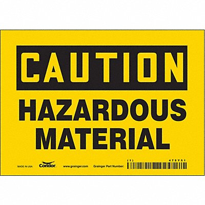CONDOR 475Y51 Safety Sign 5 in x 7 in Vinyl