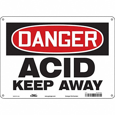 CONDOR 475Y65 Safety Sign 10 in x 14 in Polyethylene