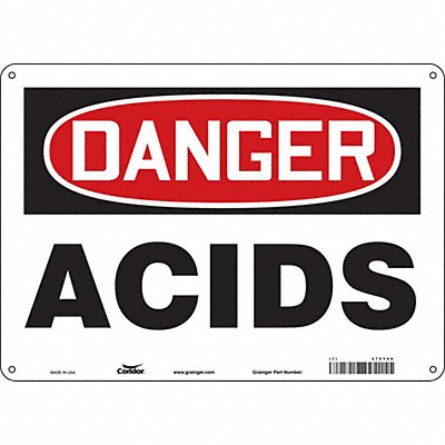 CONDOR 475Y69 Safety Sign 10 in x 14 in Aluminum