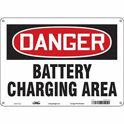 CONDOR 475Y75 Safety Sign 10 inx14 in Aluminum
