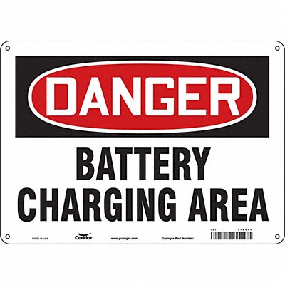 CONDOR 475Y77 Safety Sign 10 inx14 in Polyethylene