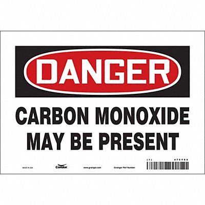 CONDOR 475Y84 Safety Sign 7 in x 10 in Vinyl