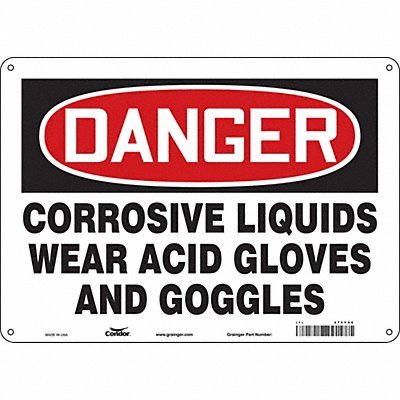 CONDOR 475Y95 Safety Sign 10 inx14 in Polyethylene