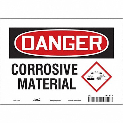 CONDOR 475Z17 Safety Sign 7 in x 10 in Vinyl