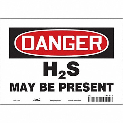 CONDOR 475Z43 Safety Sign 7 in x 10 in Vinyl