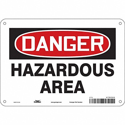 CONDOR 475Z48 Safety Sign 7 in x 10 in Polyethylene