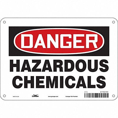 CONDOR 475Z52 J6930 Chemical Sign 7 in x 10 in Aluminum
