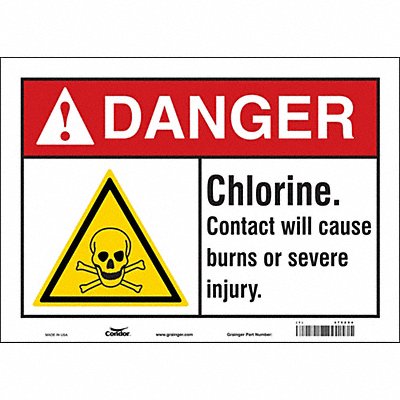 CONDOR 475Z94 Safety Sign 10 in x 14 in Vinyl