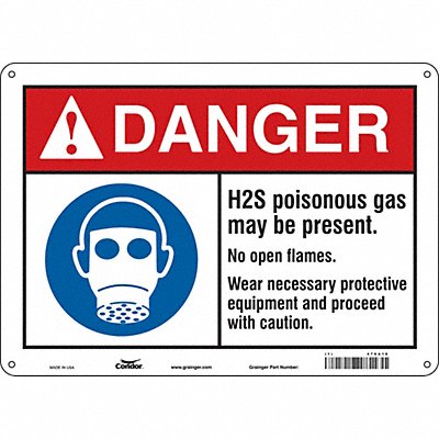 CONDOR 476A16 Safety Sign 10 in x 14 in Aluminum