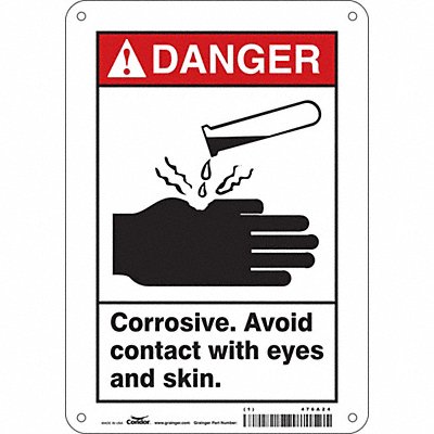 CONDOR 476A24 Safety Sign 10 inx7 in Polyethylene