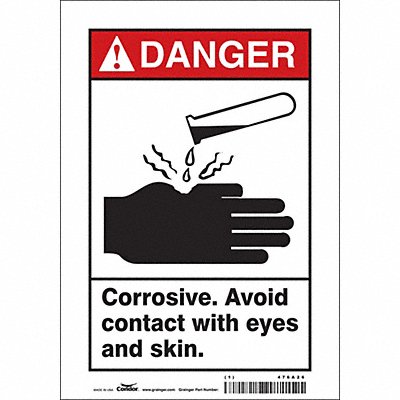 CONDOR 476A26 Safety Sign 10 in x 7 in Vinyl