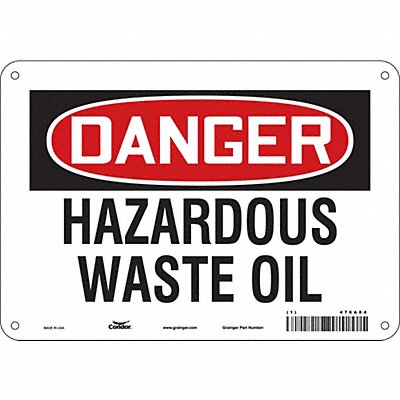 CONDOR 476A84 Safety Sign 7 in x 10 in Polyethylene
