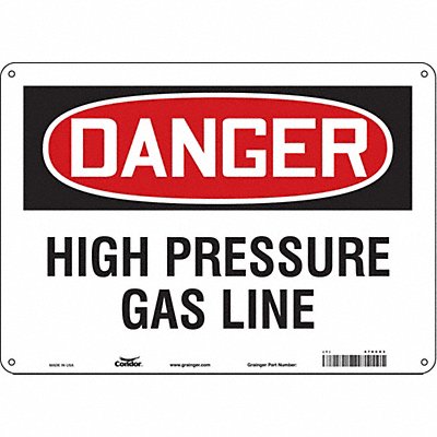 CONDOR 476C03 Safety Sign 10 in x 14 in Polyethylene