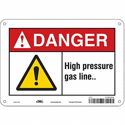 CONDOR 476C08 Chemical Sign 7 in x 10 in Aluminum