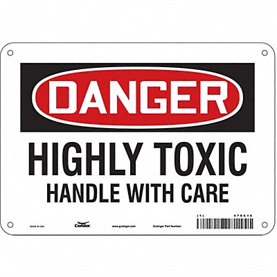 CONDOR 476C16 Safety Sign 7 in x 10 in Aluminum