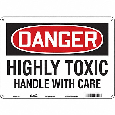 CONDOR 476C19 Safety Sign 10 in x 14 in Polyethylene