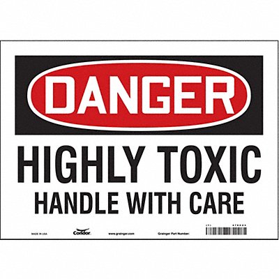 CONDOR 476C23 Safety Sign 10 in x 14 in Vinyl
