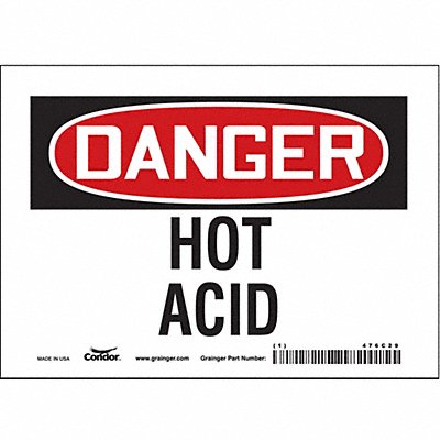 CONDOR 476C29 Safety Sign 5 in x 7 in Vinyl