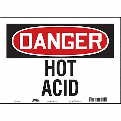 CONDOR 476C31 Safety Sign 10 in x 14 in Vinyl