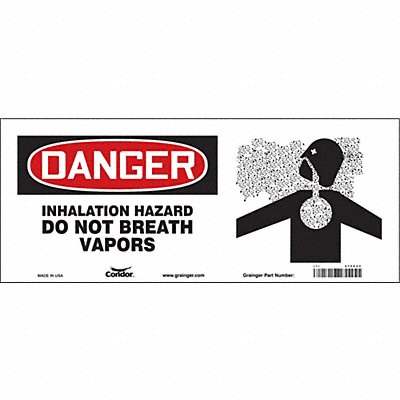 CONDOR 476C43 Safety Sign 7 in x 17 in Vinyl