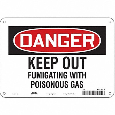 CONDOR 476C44 Chemical Sign 7 in x 10 in Aluminum