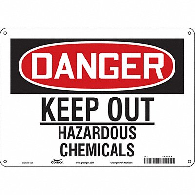 CONDOR 476C55 Safety Sign 10 inx14 in Polyethylene