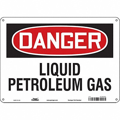 CONDOR 476C64 Safety Sign 10 inx14 in Polyethylene