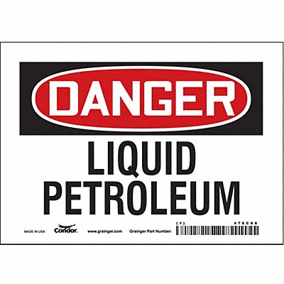 CONDOR 476C66 Safety Sign 5 in x 7 in Vinyl