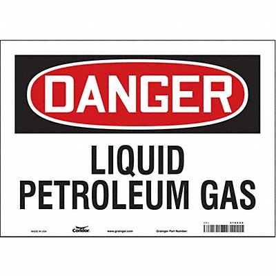 CONDOR 476C68 Safety Sign 10 in x 14 in Vinyl