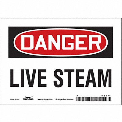 CONDOR 476C75 Safety Sign 5 in x 7 in Vinyl