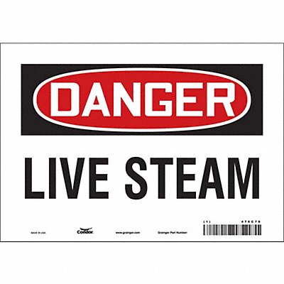 CONDOR 476C76 Safety Sign 7 in x 10 in Vinyl