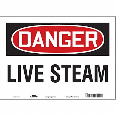 CONDOR 476C77 Safety Sign 10 in x 14 in Vinyl