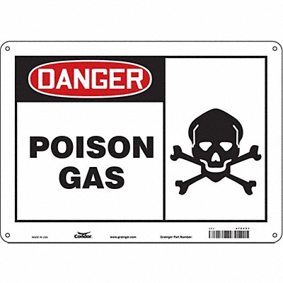 CONDOR 476C97 Safety Sign 10 in x 14 in Polyethylene