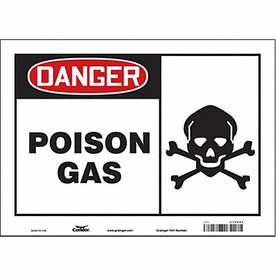 CONDOR 476D02 Safety Sign 10 in x 14 in Vinyl