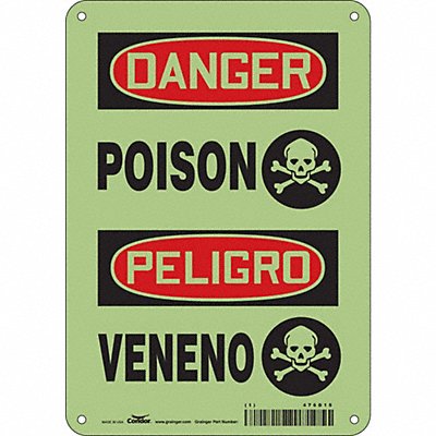 CONDOR 476D15 Safety Sign 10 in x 7 in Polyethylene