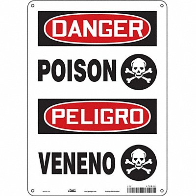 CONDOR 476D18 Safety Sign 14 in x 10 in Polyethylene