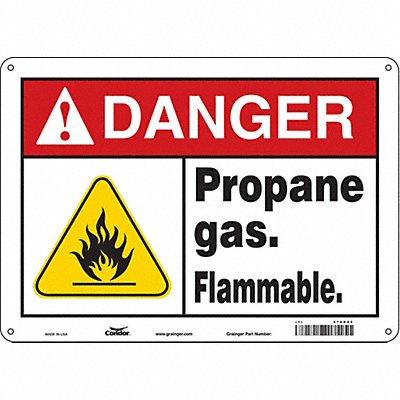 CONDOR 476D42 J8353 Safety Sign 10 inx14 in Aluminum