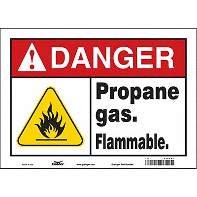 CONDOR 476D49 J8353 Safety Sign 10 inx14 in Vinyl