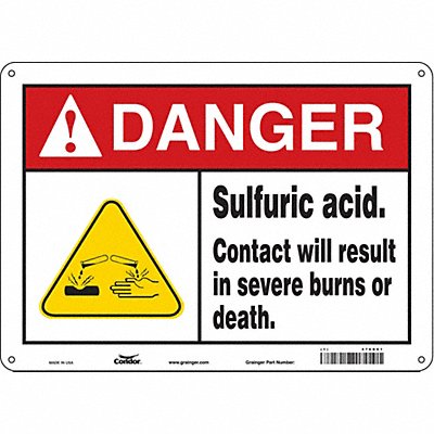 CONDOR 476D61 Safety Sign 10 inx14 in Polyethylene