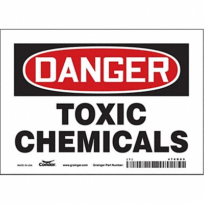 CONDOR 476D89 Safety Sign 5 inx7 in Vinyl