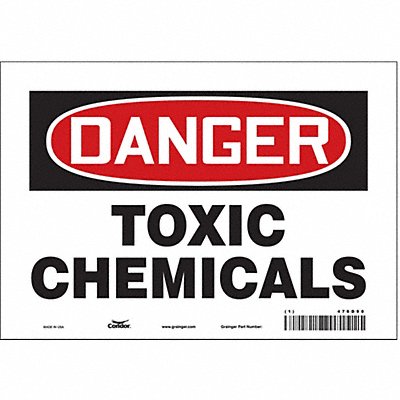 CONDOR 476D90 Safety Sign 7 in x 10 in Vinyl