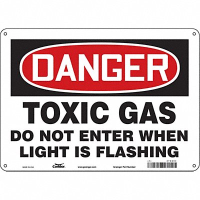 CONDOR 476D93 Safety Sign 10 inx14 in Aluminum